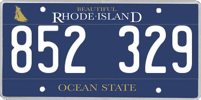 RI license plate 852329