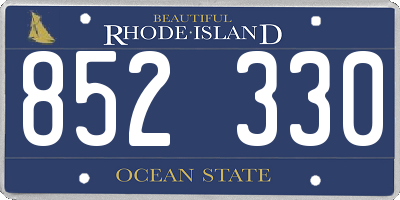 RI license plate 852330