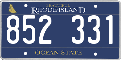 RI license plate 852331