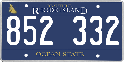 RI license plate 852332
