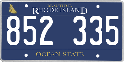 RI license plate 852335