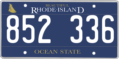 RI license plate 852336