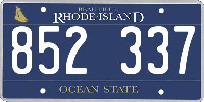 RI license plate 852337