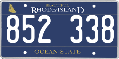RI license plate 852338