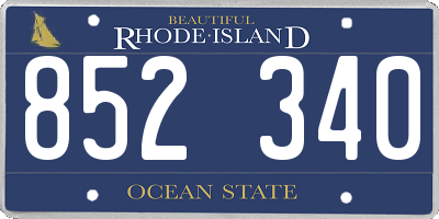 RI license plate 852340