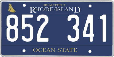 RI license plate 852341