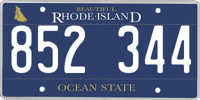 RI license plate 852344