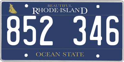 RI license plate 852346