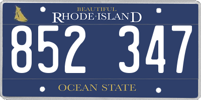RI license plate 852347