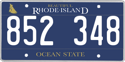 RI license plate 852348