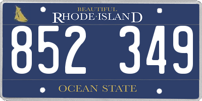 RI license plate 852349