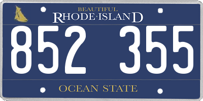 RI license plate 852355