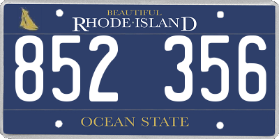 RI license plate 852356
