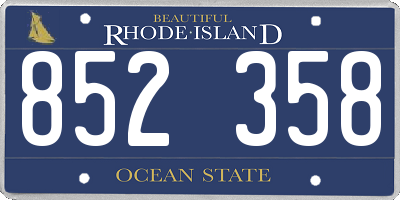 RI license plate 852358