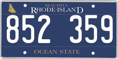 RI license plate 852359