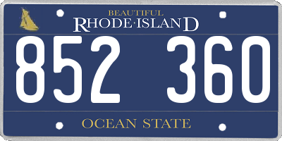 RI license plate 852360