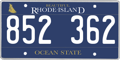 RI license plate 852362
