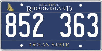 RI license plate 852363