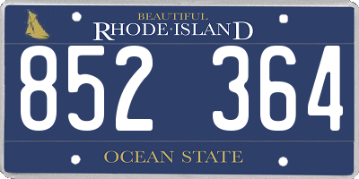 RI license plate 852364