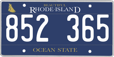 RI license plate 852365