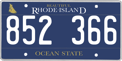 RI license plate 852366