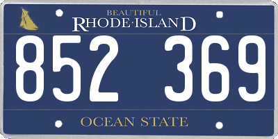 RI license plate 852369