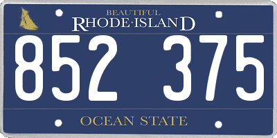 RI license plate 852375