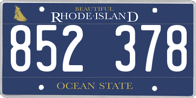 RI license plate 852378