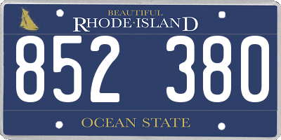 RI license plate 852380