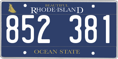 RI license plate 852381