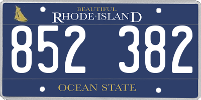 RI license plate 852382
