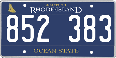 RI license plate 852383