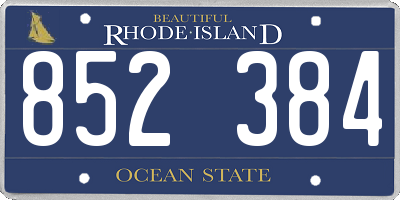 RI license plate 852384
