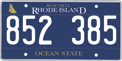 RI license plate 852385