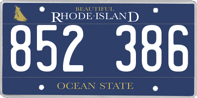 RI license plate 852386