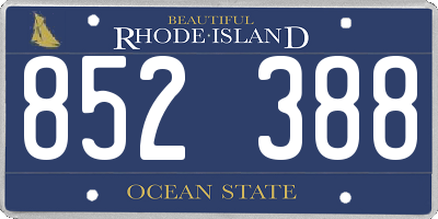 RI license plate 852388