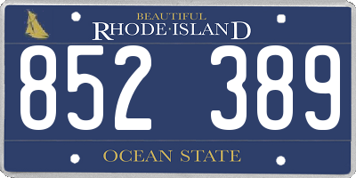 RI license plate 852389