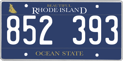 RI license plate 852393