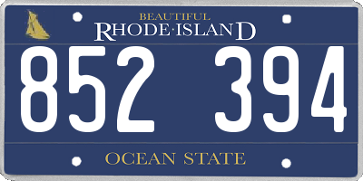 RI license plate 852394