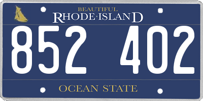 RI license plate 852402