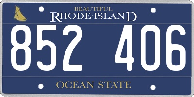 RI license plate 852406
