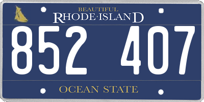 RI license plate 852407
