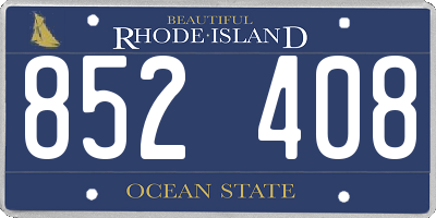 RI license plate 852408