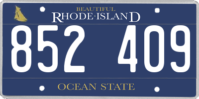RI license plate 852409