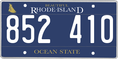 RI license plate 852410