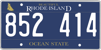 RI license plate 852414
