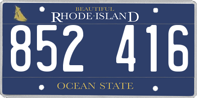 RI license plate 852416