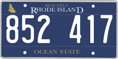 RI license plate 852417