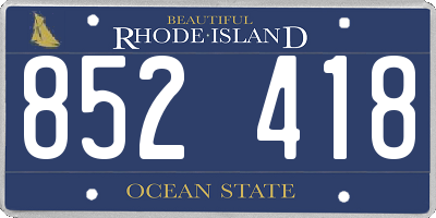 RI license plate 852418