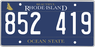 RI license plate 852419